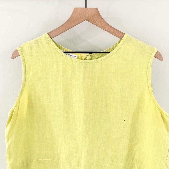 Bryn Walker Linen Tank Yellow Size Small - Picture 2 of 5